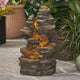 Lowndes Coweta Outdoor 4 Tier Rock Fountain, Light Brown
