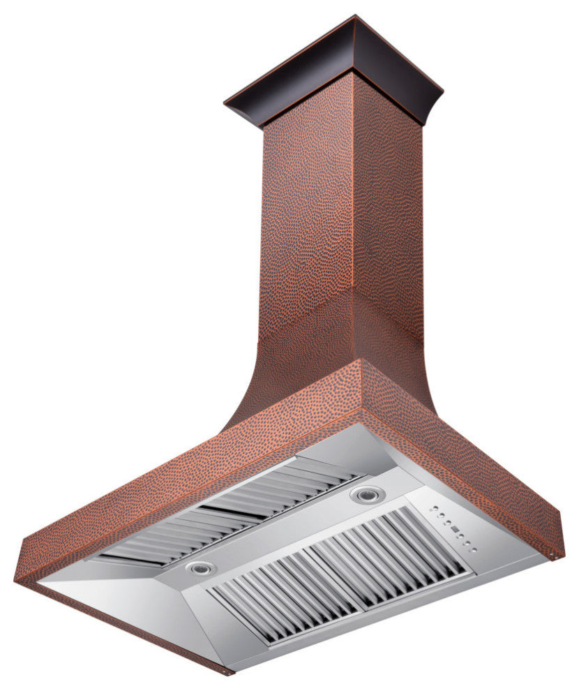 ZLINE 36" Designer Series Hand-HammeredCopper Finish Wall Range Hood, 8632H-36