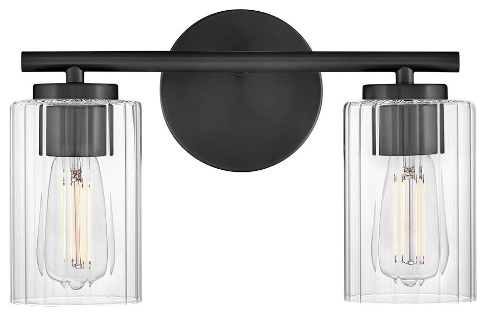 Lark Leta Small Two Light Vanity, Black