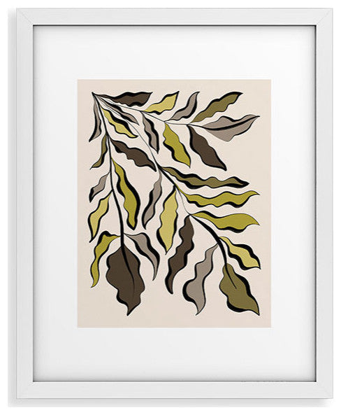 Alisa Galitsyna Green Leaves 2 Framed Art Print, 11x14"