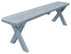 Cedar Cross-Leg Bench, Gray Stain, 5 Foot