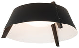 Casia 14" Flush Mount, Walnut, Matte Black With Matte White Interior, 3500k Led