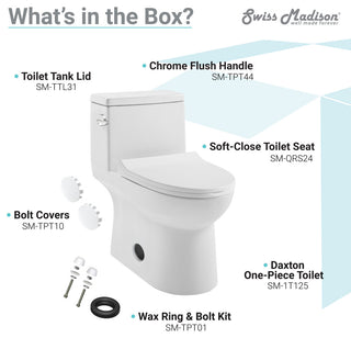 Daxton One Piece Elongated Left Side Flush Toilet 1.28 GPF