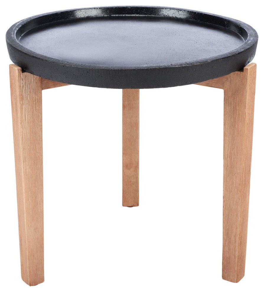 Safavieh Outdoor Serka Side Table, Natural/Black