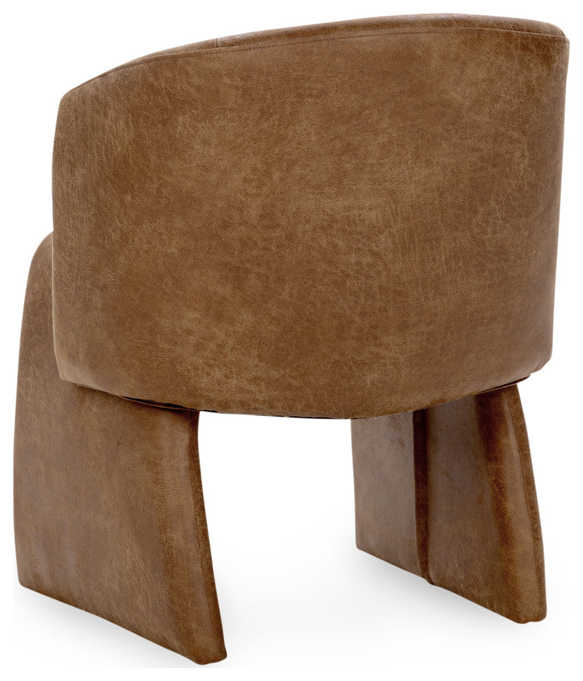 Halstead Upholstered Fabric Dining Chair, Cognac Leather