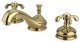 Kingston Brass Widespread Bathroom Faucet With Brass Pop-Up, Polished Brass