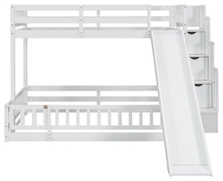 Gewnee Twin Over Full Bunk Bed with Slide