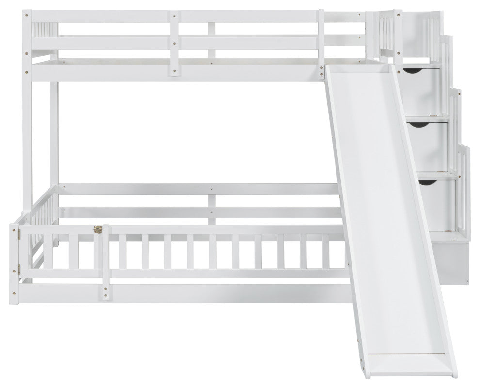 Gewnee Twin Over Full Bunk Bed with Slide