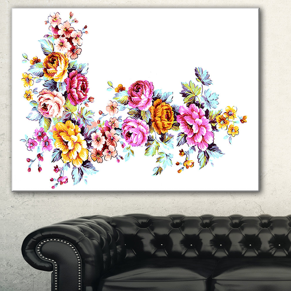 "Yellow and Pink Flowers" Canvas Print, 32"x16"