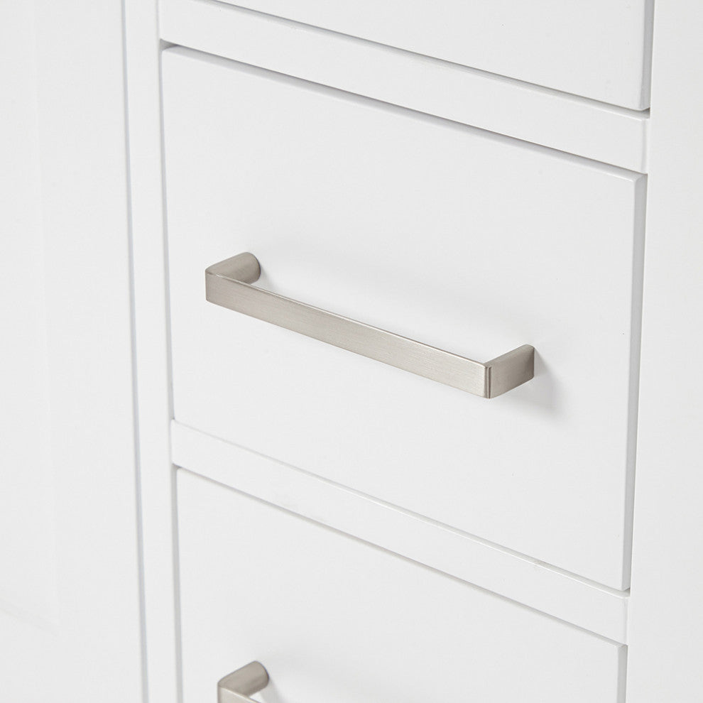 ARIEL Cambridge 61" Double Rectangle Sink Bathroom Vanity White With Marble Top