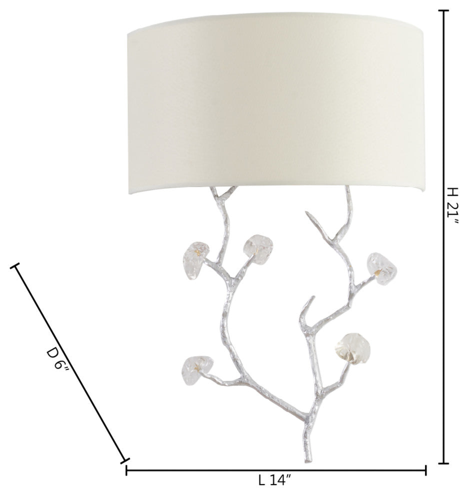 Bethel International LA37W14SL 1-Light Wall Sconce, Silver