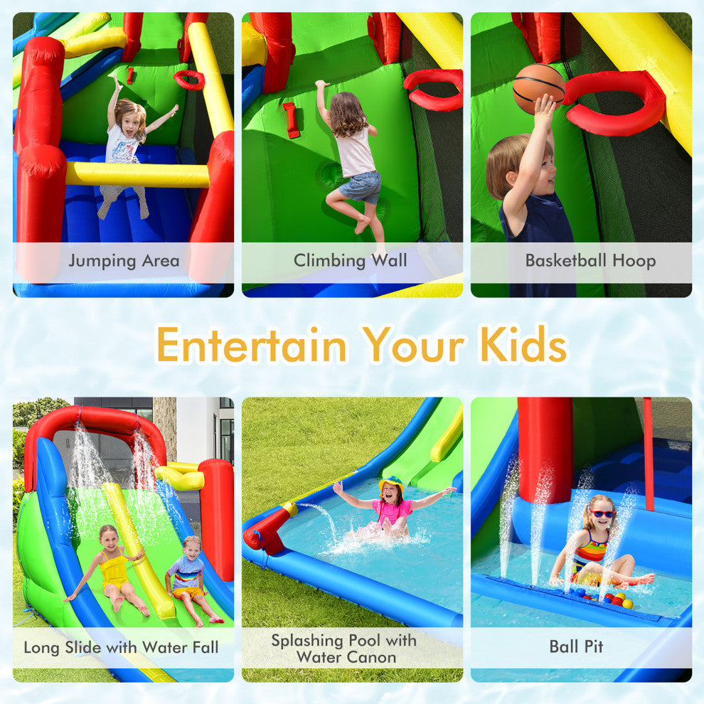 Costway Inflatable Water Slide Kids Jumping Bounce Castle Ocean Balls Excluded