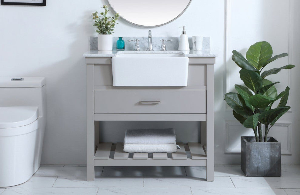 Home Living 22" Farmhouse Grey-Light Bathroom Vanity