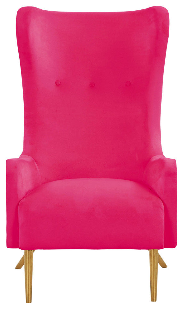 TOV Furniture Ethan Hot Pink Velvet Tall Chair