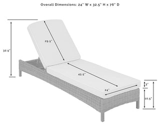 Bradenton Outdoor Wicker Chaise Lounge, Gray