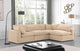 Comfy Upholstered L-Shaped Modular Sectional, Beige, 4-Piece: 2 Armless Chair, 2 Corner Chair, Velvet