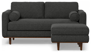 Morrison 72" Sofa and Ottoman Set, Charcoal Grey, 72"