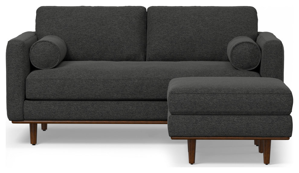 Morrison 72" Sofa and Ottoman Set, Charcoal Grey, 72"