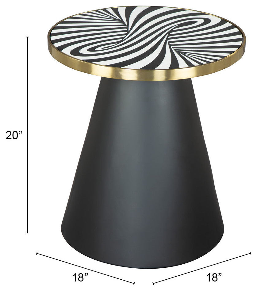 Sofa Side Table, Round, Metal Iron, Stainless, Black, Gold, Lounge Hospitality