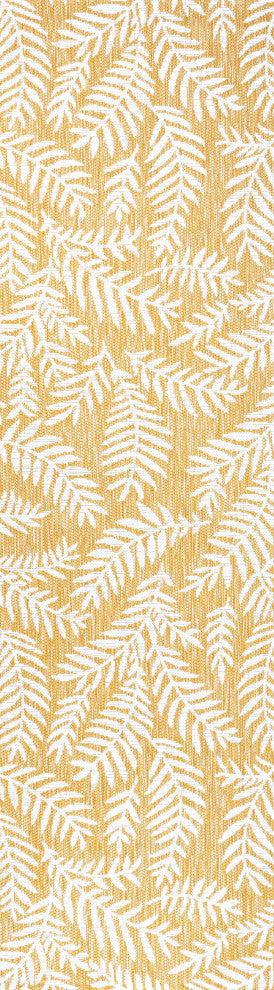 Nevis Palm Frond Indoor/Outdoor, Yellow/Cream, 2x10