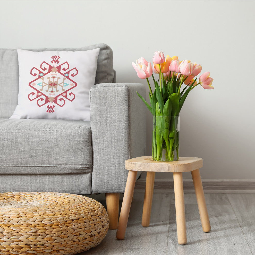 Southwest Medallion Decorative Throw Pillow, Ligonberry Red, 18"x18"