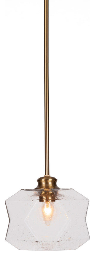 Rocklin 1-Light Stem Hung Pendant, New Age Brass/Clear Bubble