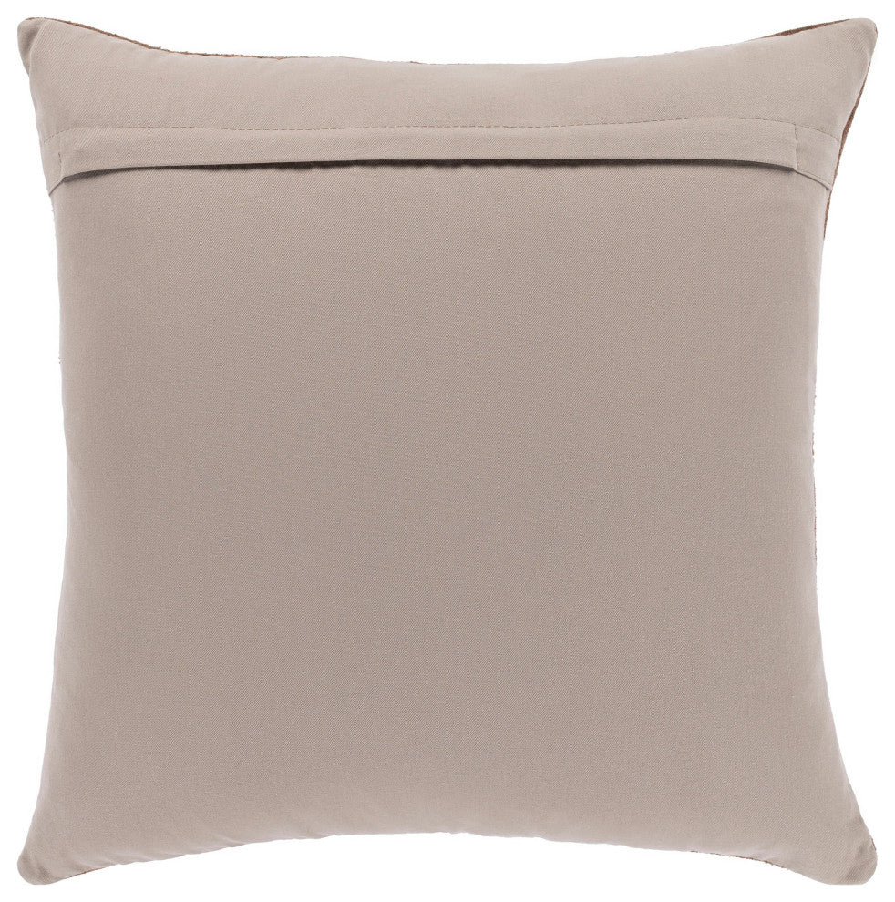 Surya Manitou Dark Brown Pillow Shell With Polyester Insert 20"H X 20"W