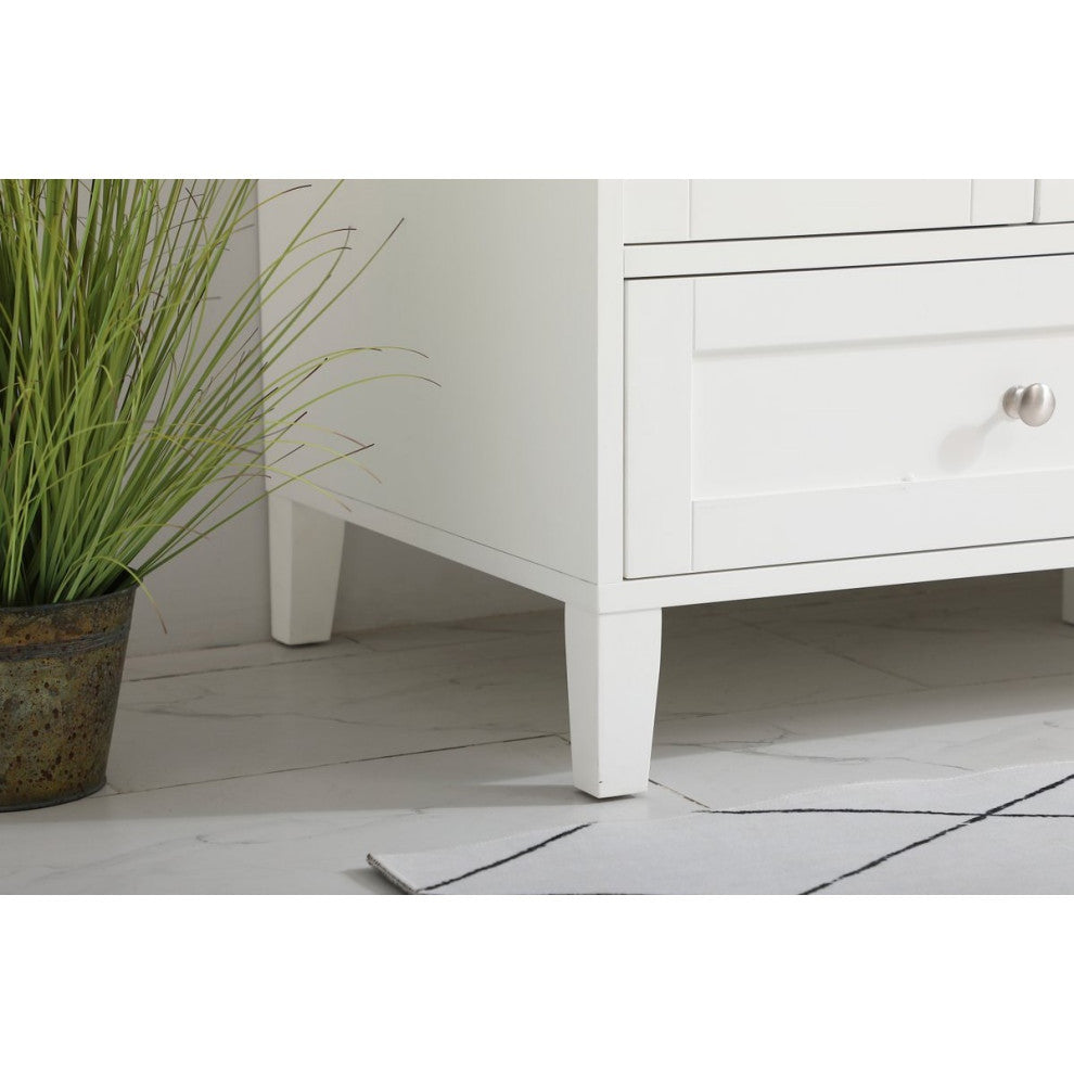 Elegant VF18048WH-BS 48"Single Bathroom Vanity, White With Backsplash