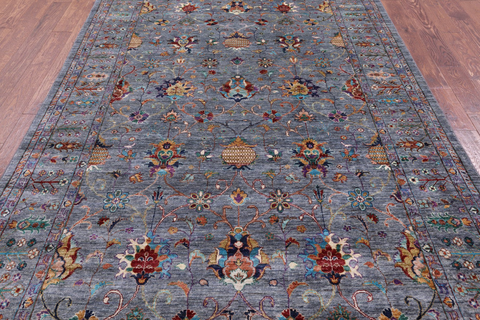 Hand-Knotted Persian Tabriz Wool Rug 6' 6" X 10' 2" Q9626
