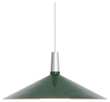 Large Bower Pendant Light In Anodised Aluminium and Dark Green