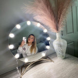 Hollywood Round XL Tri tone LED Makeup Mirror, Black