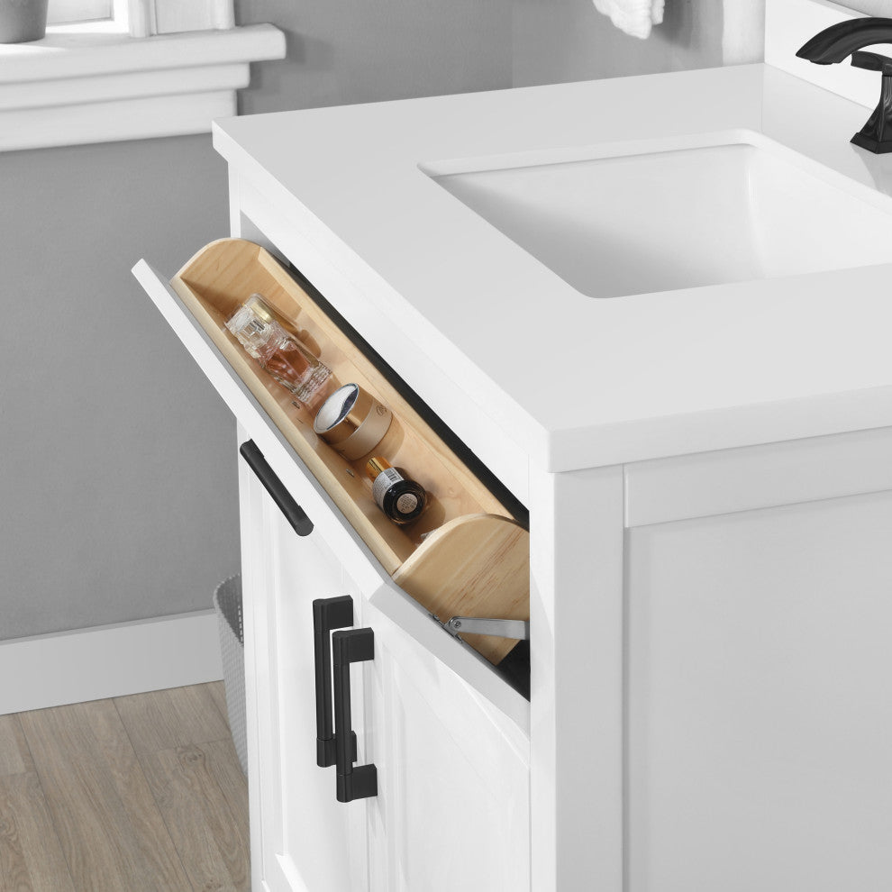 Ove Decors Bailey 36" Single Sink Vanity, White With Hardware