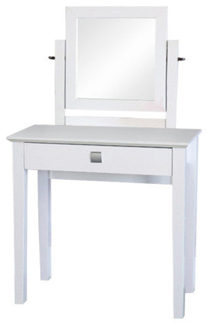 Benzara BM148714 Dresser Table with Adjustable Mirror, White