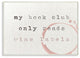 My Book Club Reads Wine Labels Funny Typography Wall Plaque Art, 13"x19"