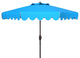 Safavieh Venice Scallop 9' Crank Outdoor Push Button Tilt Umbrella Pacific Blue