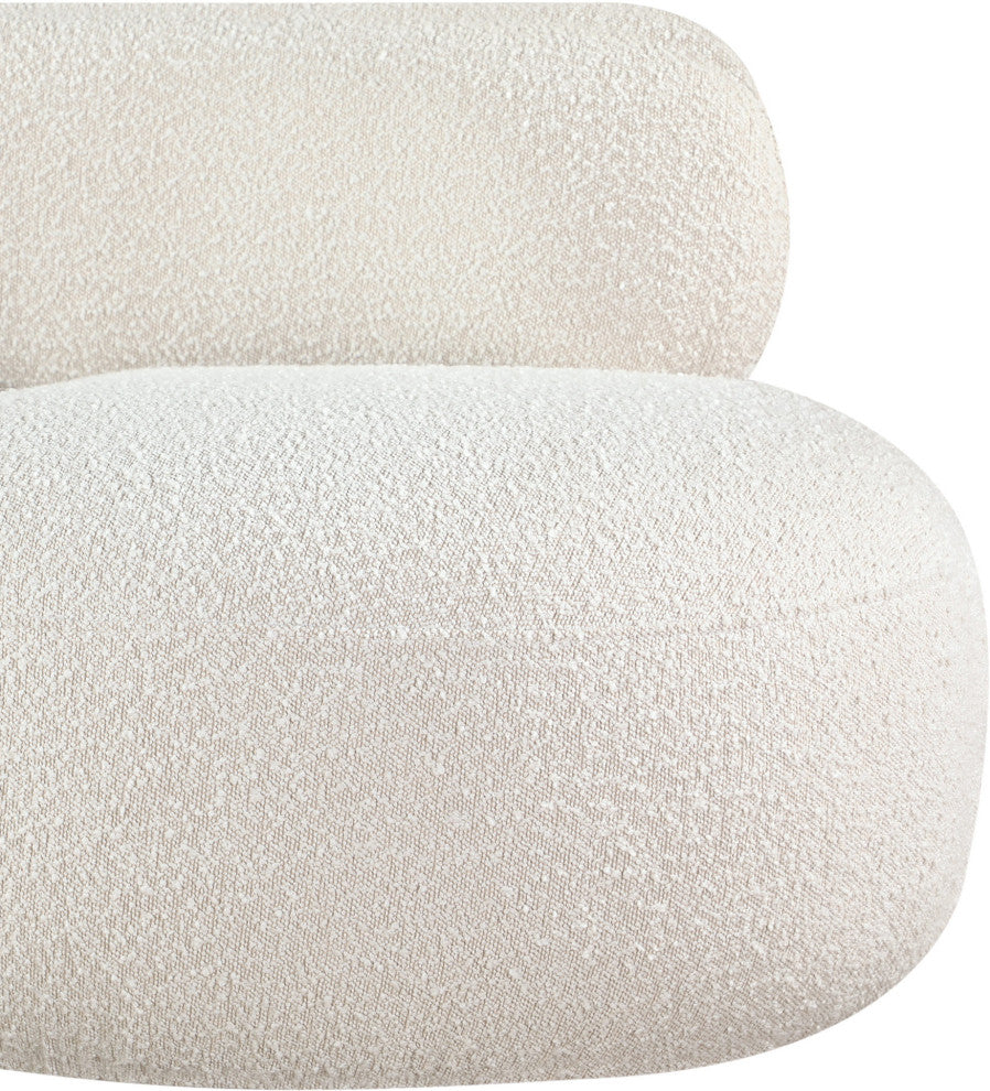 Venti Black Boucle Fabric Upholstered Set, Cream, Chair