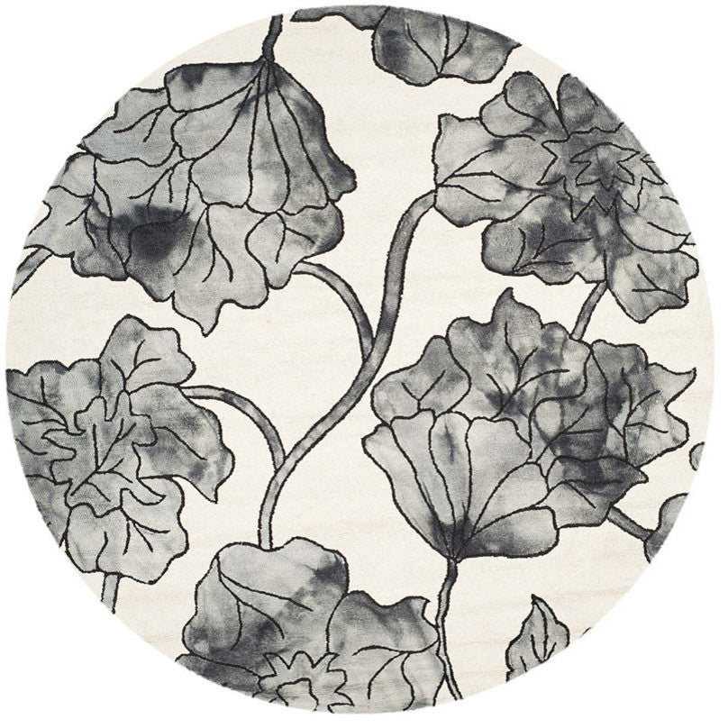 Safavieh Dip Dye Ddy683C Floral Rug, Ivory/Light Grey, 2'3" X 8'0"
