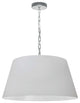 1 Light Brynn Medium Pendant, White Shade, Polished Chrome