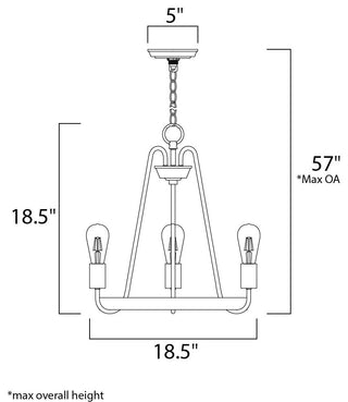 Maxim 11733 Haven 3 Light 18-1/2"W Mini Chandelier - Oil Rubbed Bronze /