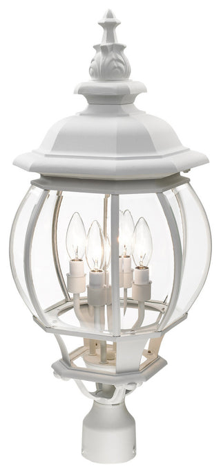 Textured White Traditional, Colonial, Outdoor Post Top Lantern