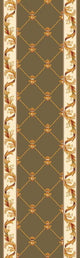 Corinthian 5323 Green Fleur-De-Lis Rug, 5''3"x7''7"