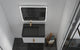 CastelloUSA Amazon 30" Left Wall Mounted Bathroom Vanity Set, White, Black Top, Gold Handles