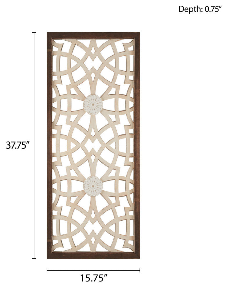 Madison Park Damask Wood Panel Carved Wall Panel