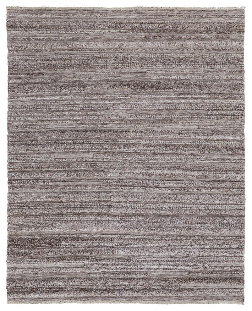 Weave & Wander Akton Shag Rug, Ivory/Rustic Brown, 2ft x 3ft Rug
