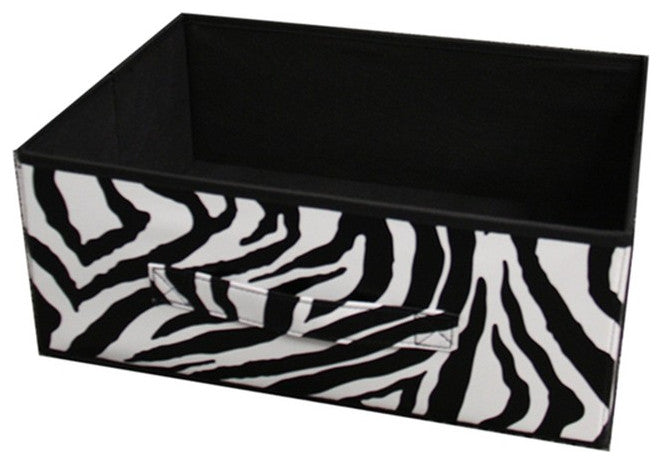 Zebra Black and White Rolling Six Drawer Tower Organizer