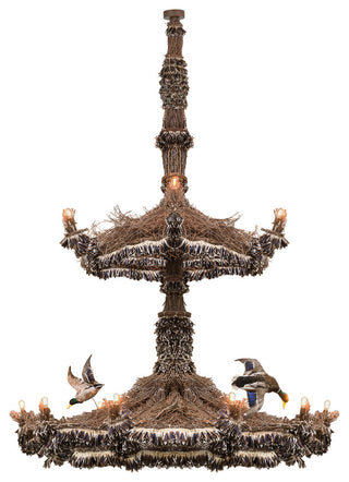 110 Wide Terres Canard 18 Light Two Tier Chandelier