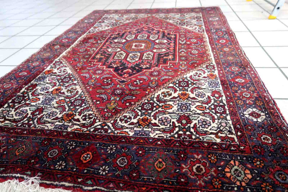 Handmade Vintage Persian Bidjar Rug 3.2'x4.8', 98cmx148cm 1970s