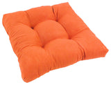 19" Squared Microsuede Tufted Dining Chair Cushion, Tangerine Dream
