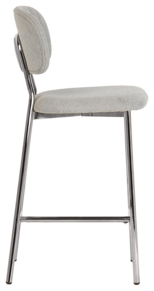 Ariana Gray Counter Stool, Silver Legs, Set of 2