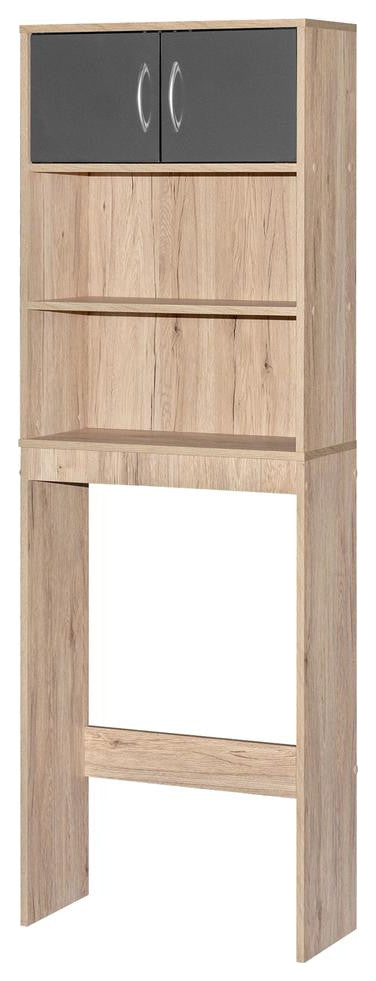 Better Home Products Ace Over-The-Toilet Storage Rack In Natural Oak & Dark Gray